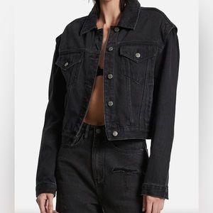 Ksubi Washed Black Whitney Cropped Denim jacket Medium